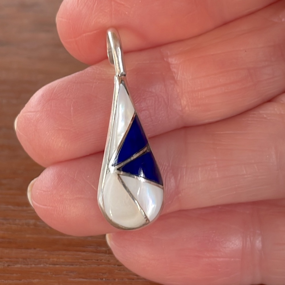 Lapis & Mother of Pearl Sterling Pendant
